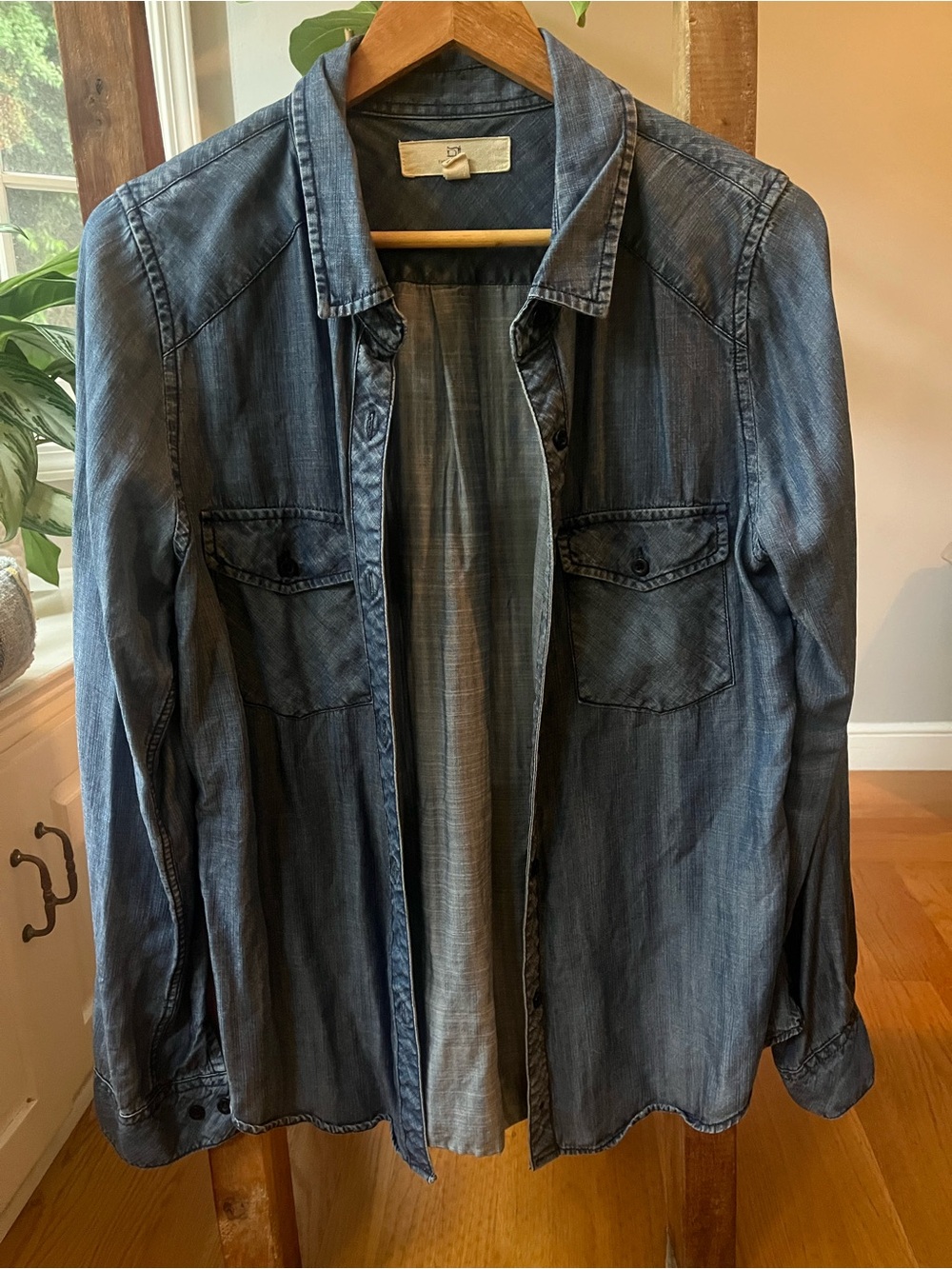 Thread & Supply Indigo Denim Shirt with Cream Label